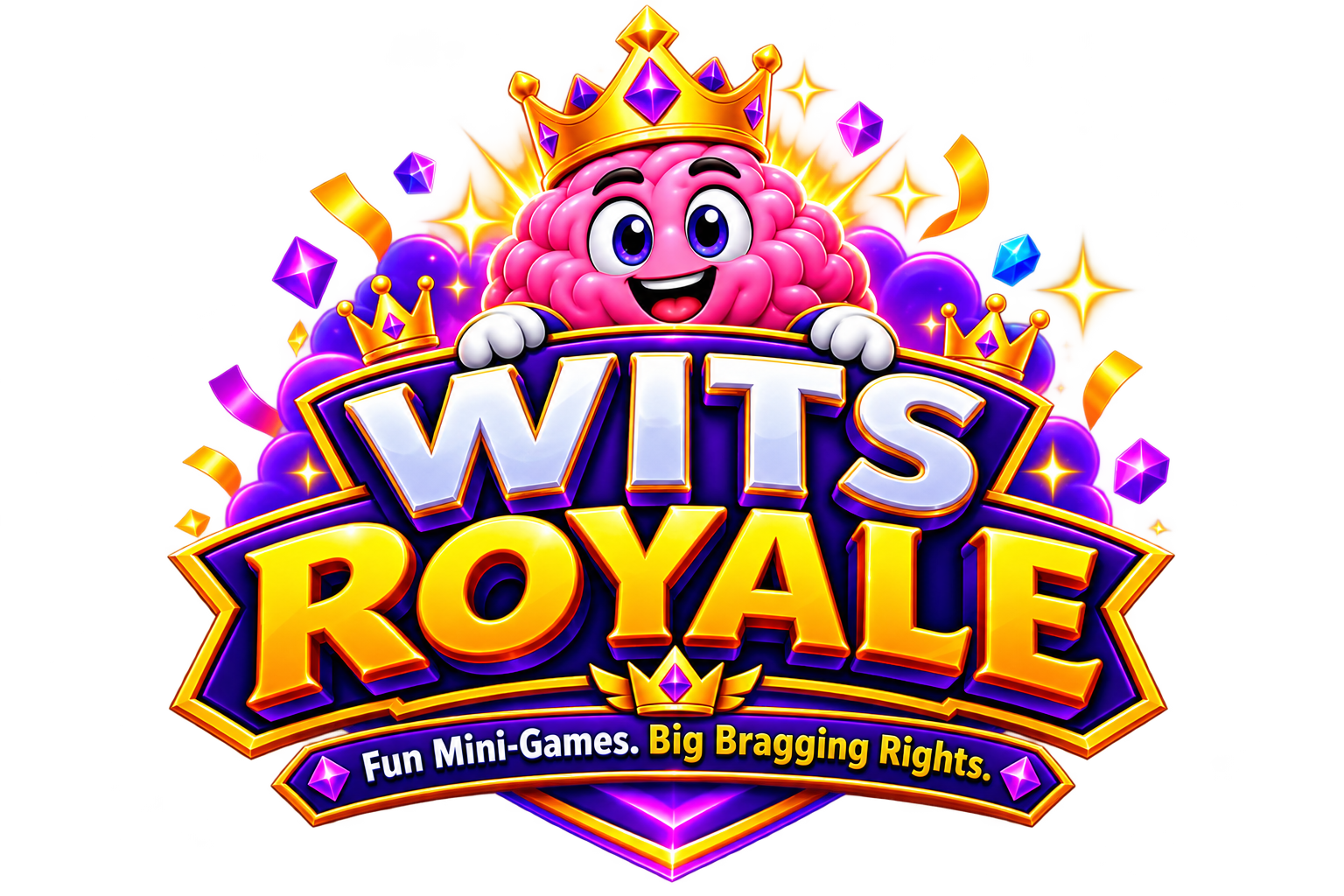 Official WITS ROYALE brain mascot and crown logo